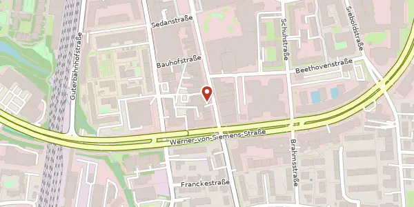 Karte der Umgebung von Nürnberger Str. 65, 91052 Erlangen