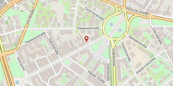 Karte der Umgebung von Königstraße 25, 01097 Dresden