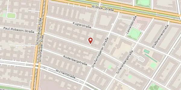 Karte der Umgebung von Erich-Weinert-Straße 23, 10439 Berlin