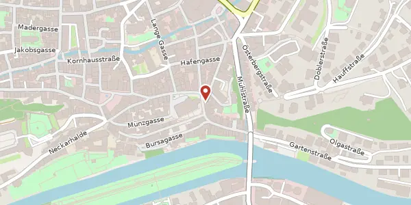 Karte der Umgebung von Neckargasse 1, 72070 Tübingen