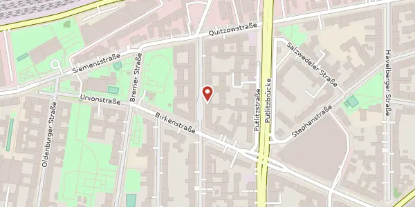 Karte der Umgebung von Wilhelmshavener Straße 31, 10551 Berlin