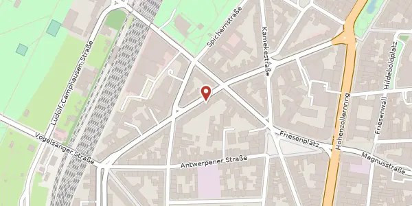 Karte der Umgebung von Bismarckstr. 27-29, 50672 Köln