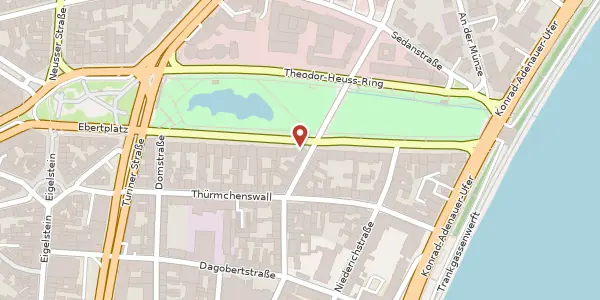 Karte der Umgebung von Theodor-Heuss-Ring 34, 50668 Köln