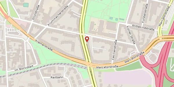 Karte der Umgebung von Düsseldorfer Str. 119, 47051 Duisburg