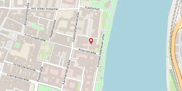 Karte der Umgebung von Rheinstraße 2 a, 56068 Koblenz