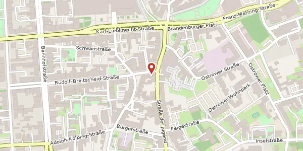 Karte der Umgebung von Rudolf-Breitscheid-Str. 1, 03046 Cottbus