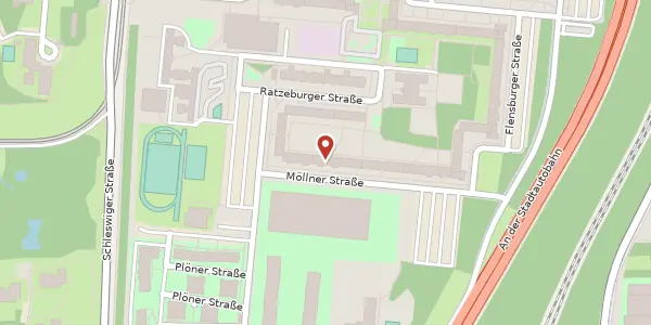 Karte der Umgebung von Möllner Straße 6, 18109 Rostock