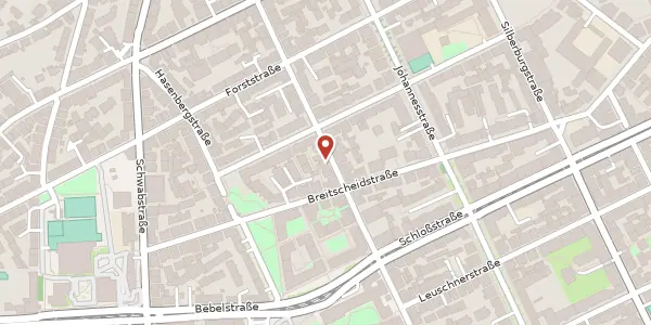 Karte der Umgebung von Senefelderstraße 69 B, 70176 Stuttgart