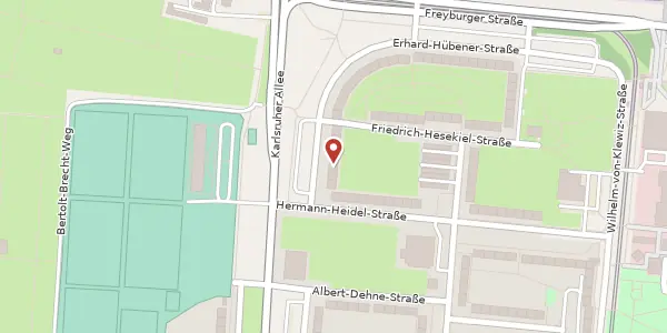 Karte der Umgebung von Erhard-Hübener-Straße 35, 06132 Halle (Saale)