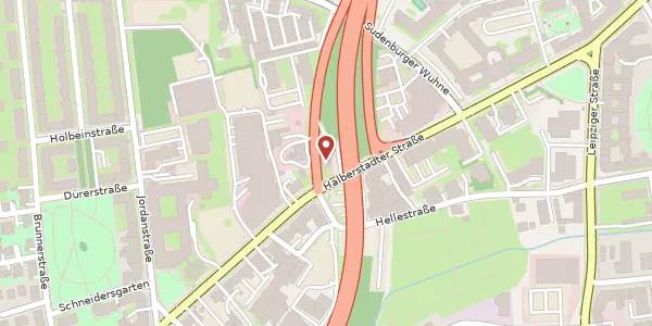 Karte der Umgebung von Halberstädter Str. 26 a, 39112 Magdeburg
