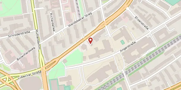 Karte der Umgebung von Lübecker Straße 70b, 22087 Hamburg