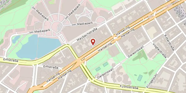 Karte der Umgebung von Hansaring 45 - 47, 50670 Köln