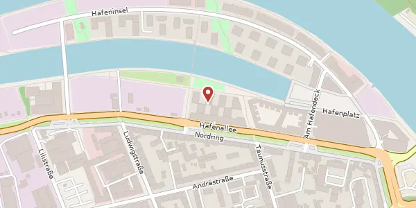 Karte der Umgebung von Hafenallee 35, 63067 Offenbach