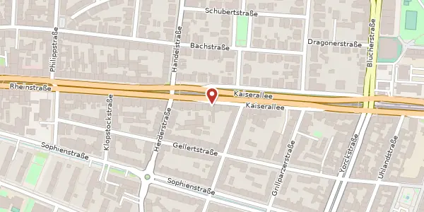 Karte der Umgebung von Kaiserallee 103, 76185 Karlsruhe