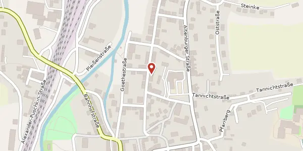 Karte der Umgebung von August-Bebel-Straße 20, 04639 Gößnitz