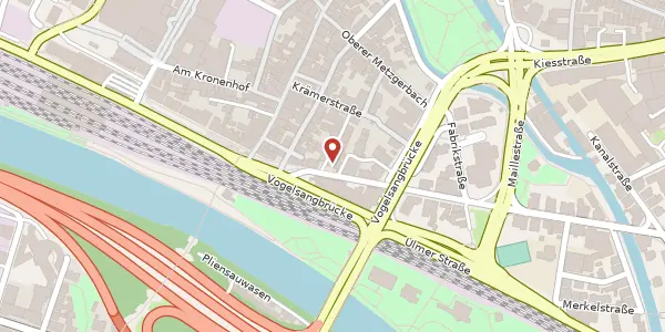 Karte der Umgebung von Neckarstraße 23, 73728 Esslingen