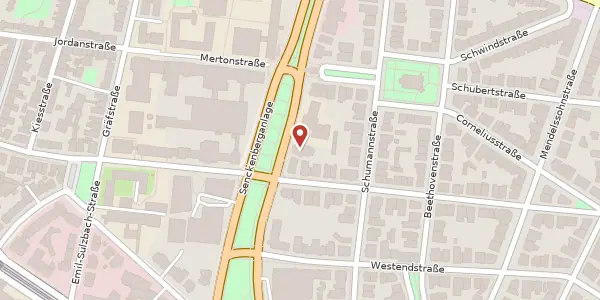 Karte der Umgebung von Senckenberganlage 16, 60325 Frankfurt