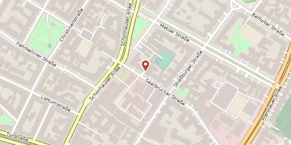 Karte der Umgebung von Saarbrücker Straße 14, 10405 Berlin