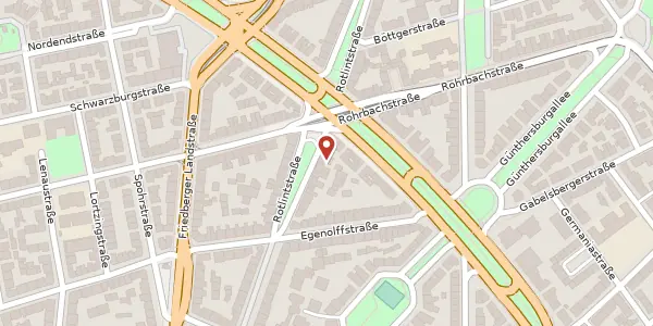 Karte der Umgebung von Rotlintstraße 70, 60316 Frankfurt