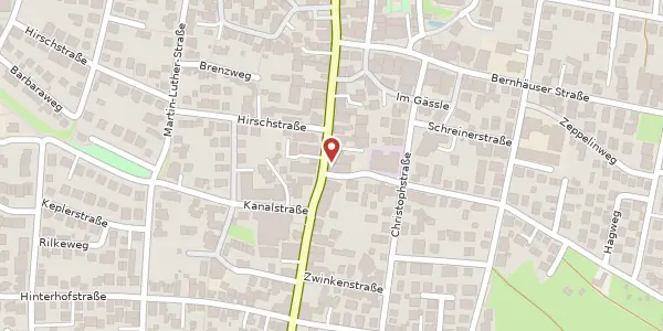Karte der Umgebung von Hauptstraße 48, 70771 Leinfelden-Echterdingen