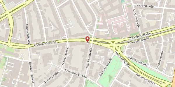 Karte der Umgebung von Hufelandstr. 1, 45147 Essen