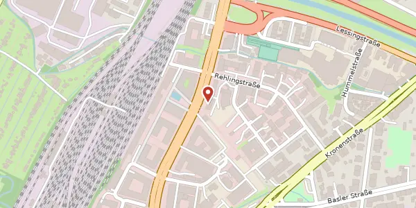 Karte der Umgebung von Heinrich-von-Stephan-Straße 10, 79100 Freiburg im Breisgau