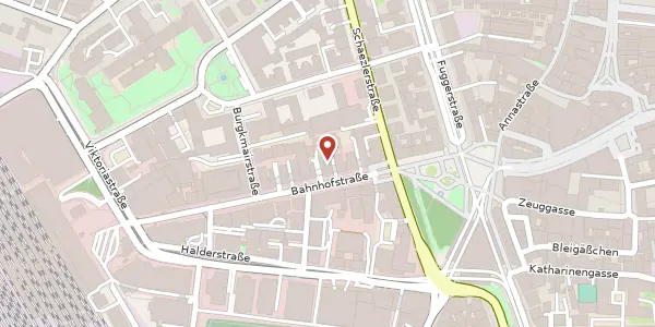 Karte der Umgebung von Bahnhofstr 12, 86150 Augsburg
