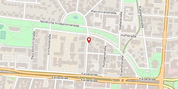 Karte der Umgebung von Kochstraße 1 a, 76133 Karlsruhe