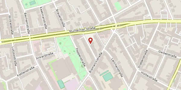 Karte der Umgebung von Manteuffelstr. 9, 47057 Duisburg