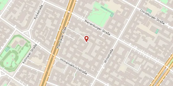 Karte der Umgebung von Prenzlauer Allee 36 G, 10405 Berlin