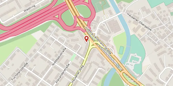 Karte der Umgebung von Ludwig-Landmann-Str. 312, 60487 Frankfurt