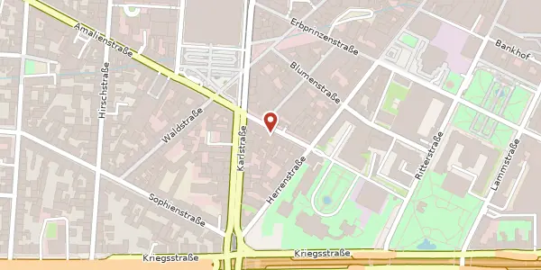 Karte der Umgebung von Amalienstraße 11, 76133 Karlsruhe