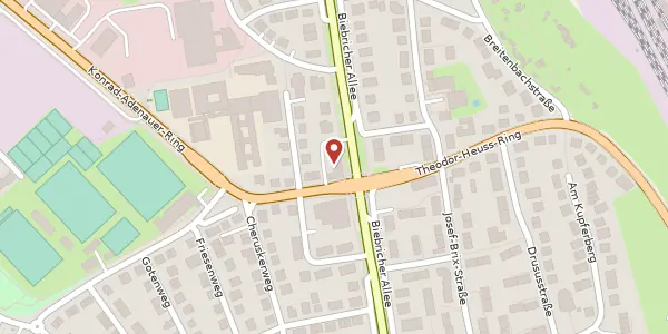 Karte der Umgebung von Biebricher Allee 79, 65187 Wiesbaden
