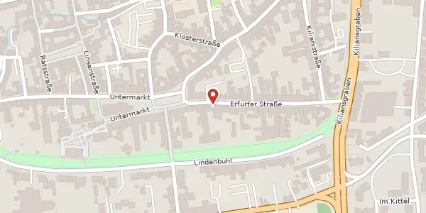 Karte der Umgebung von Erfurter Straße 4, 99974 Mühlhausen