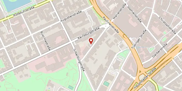 Karte der Umgebung von Marienstraße 48, 70178 Stuttgart