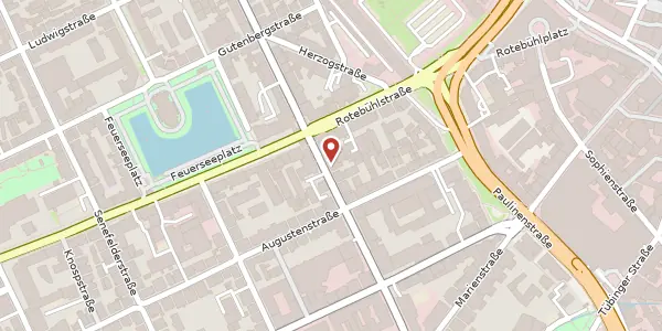 Karte der Umgebung von Silberburgstraße 157, 70178 Stuttgart