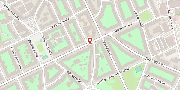 Karte der Umgebung von Geibelstraße 15, 30173 Hannover