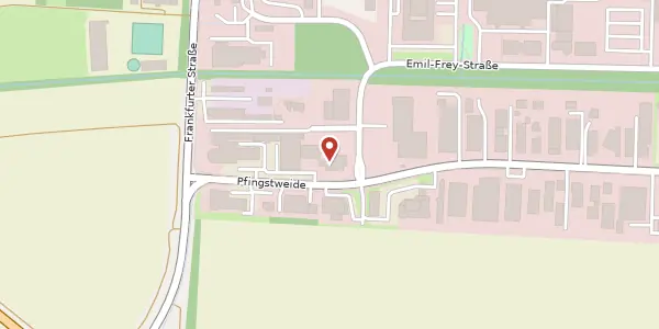 Karte der Umgebung von Am Straßbach 2 (Eingang Pfingstweide) 2, 61169 Friedberg (Hessen)