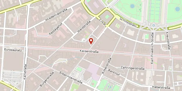 Karte der Umgebung von Herrenstraße 18, 76133 Karlsruhe