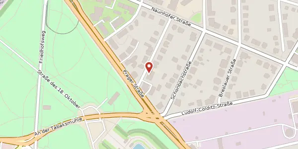 Karte der Umgebung von Marienbrunnenstraße 4, 04299 Leipzig