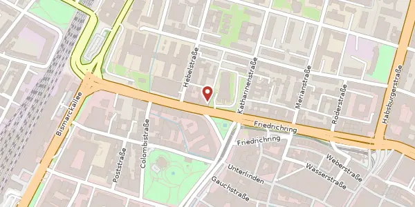 Karte der Umgebung von Friedrichstraße 41 - 43, 79098 Freiburg im Breisgau