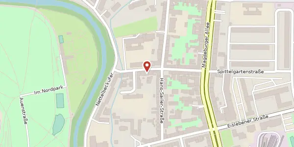 Karte der Umgebung von Spittelgartenstraße 23, 99089 Erfurt