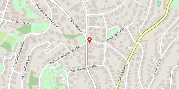 Karte der Umgebung von Gänsheidestraße 43, 70184 Stuttgart