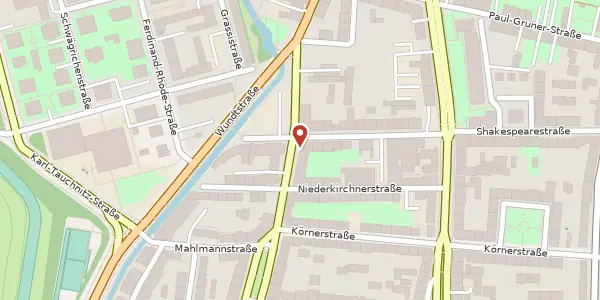 Karte der Umgebung von Dufourstraße 23, 04107 Leipzig