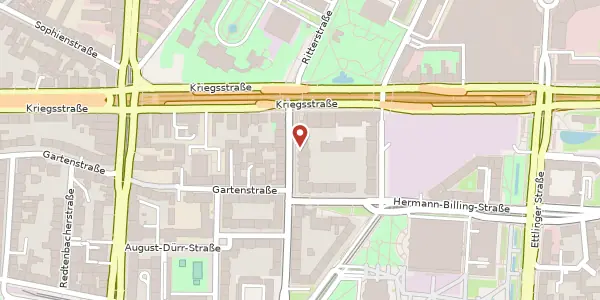 Karte der Umgebung von Ritterstraße 11, 76137 Karlsruhe