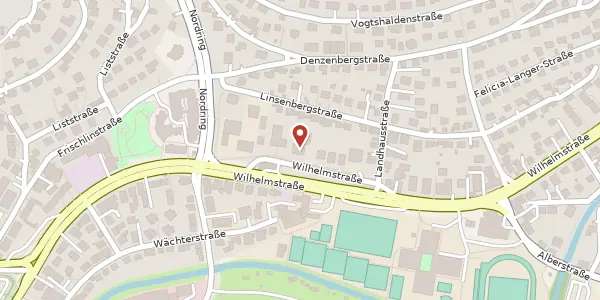 Karte der Umgebung von Wilhelmstraße 105, 72074 Tübingen