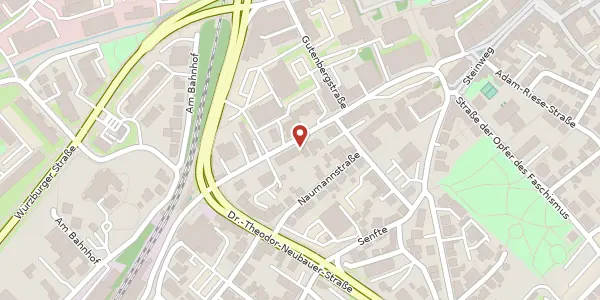Karte der Umgebung von Bahnhofstraße 17, 98527 Suhl