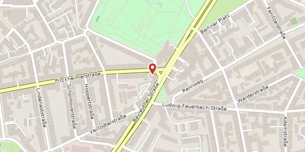 Karte der Umgebung von Bayreuther Str. 31, 90409 Nürnberg