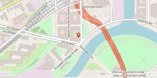 Karte der Umgebung von Rahel-Hirsch-Straße 10, 10557 Berlin