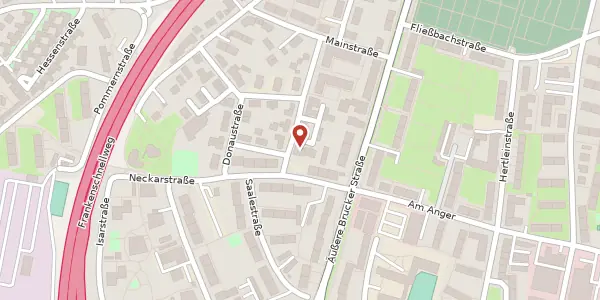 Karte der Umgebung von Johann-Jürgen-Straße 17, 91052 Erlangen